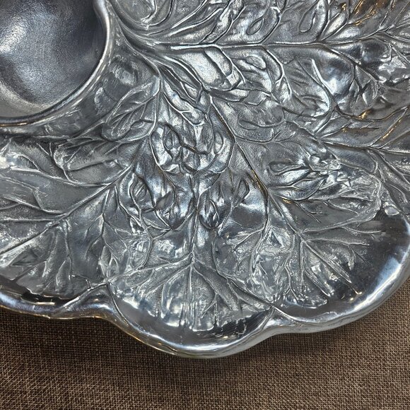 Wilton Armetale Radish and Cabbage Motif Vegetable Chip and Dip Serving Dish - Picture 3 of 12